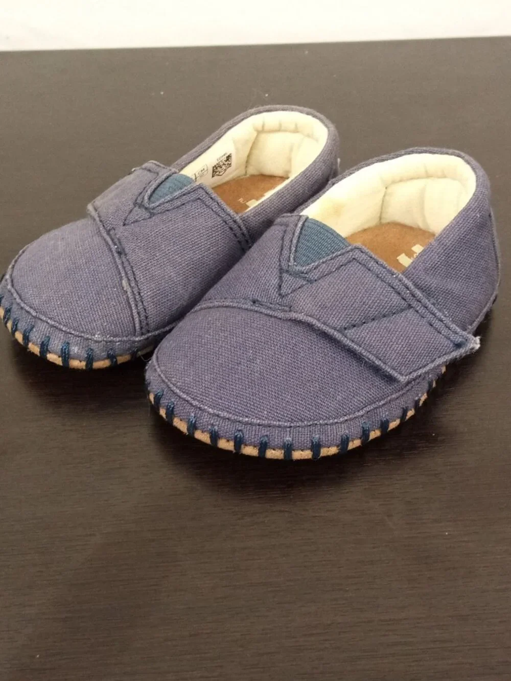 TOMS Infant/Baby Boy's Navy Blue Crib Alpargata Canvas Flats Shoes Sz. 3